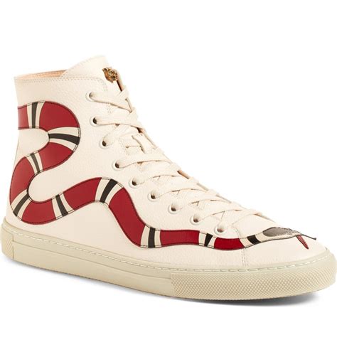 gucci sneaker high top white|Gucci snake high top sneakers.